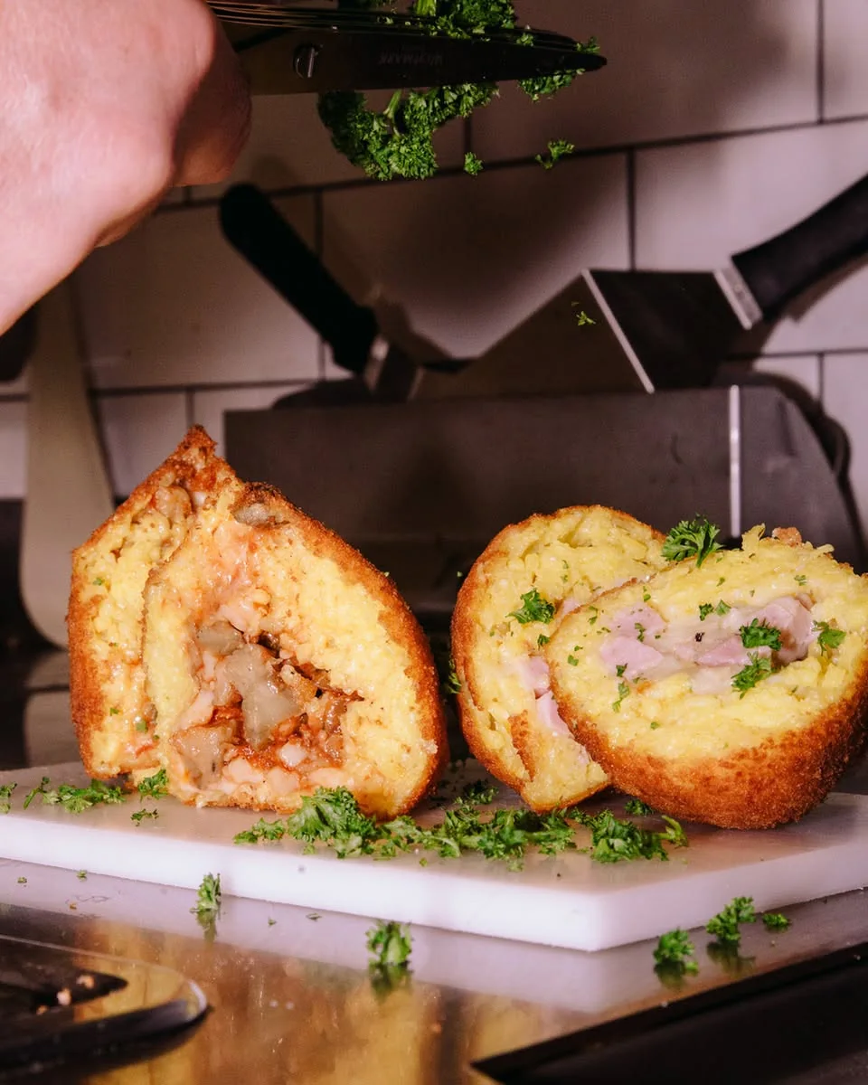 Arancini, panés un par un
